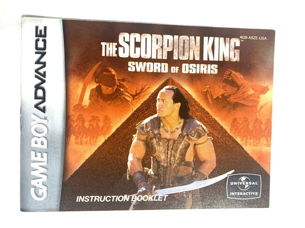 Scorpion King: Sword of Osiris NINTENDO GAMEBOY ADVANCE Instruction Manual ONLY