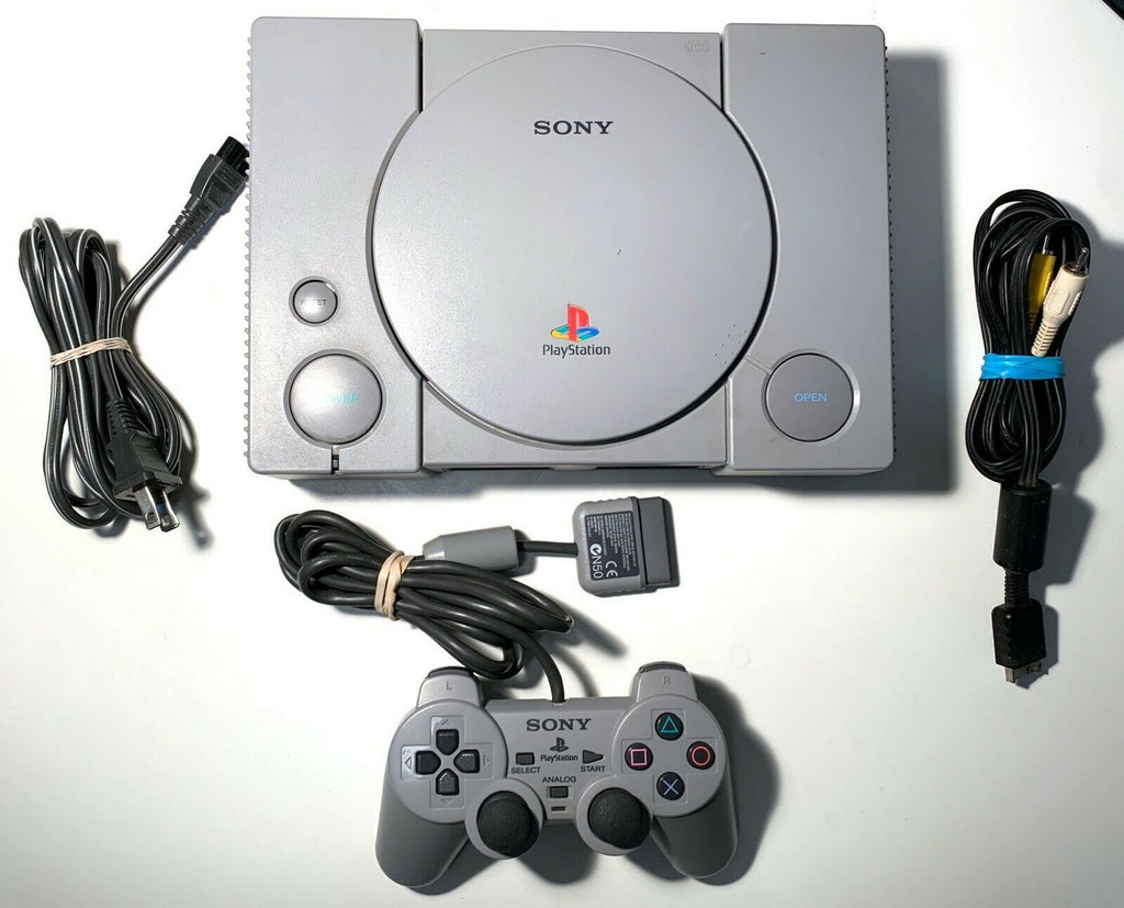 Sony PlayStation 1 PS1 Console 1 Controller 5 Games. All Cords Included.  Tested