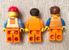 3 Lego Construction Worker Orange LEGO City Figure Guy Lot