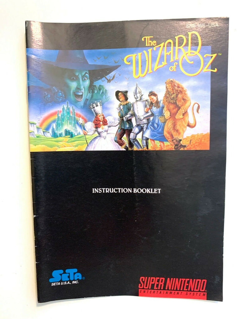 The Wizard of Oz Super Nintendo SNES Instruction Manual Booklet Book Only!