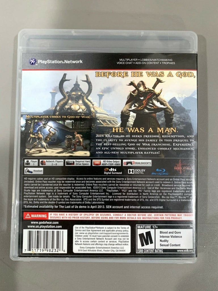 God of War: Ascension (Sony PlayStation 3, 2012) PS3 game CIB Tested + Working!