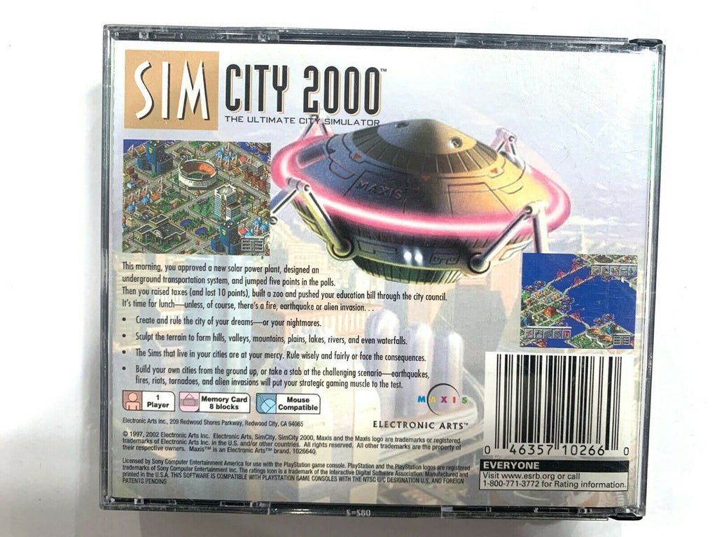 Sim City 2000 (Sony Playstation 1 ps1) Complete Tested Working