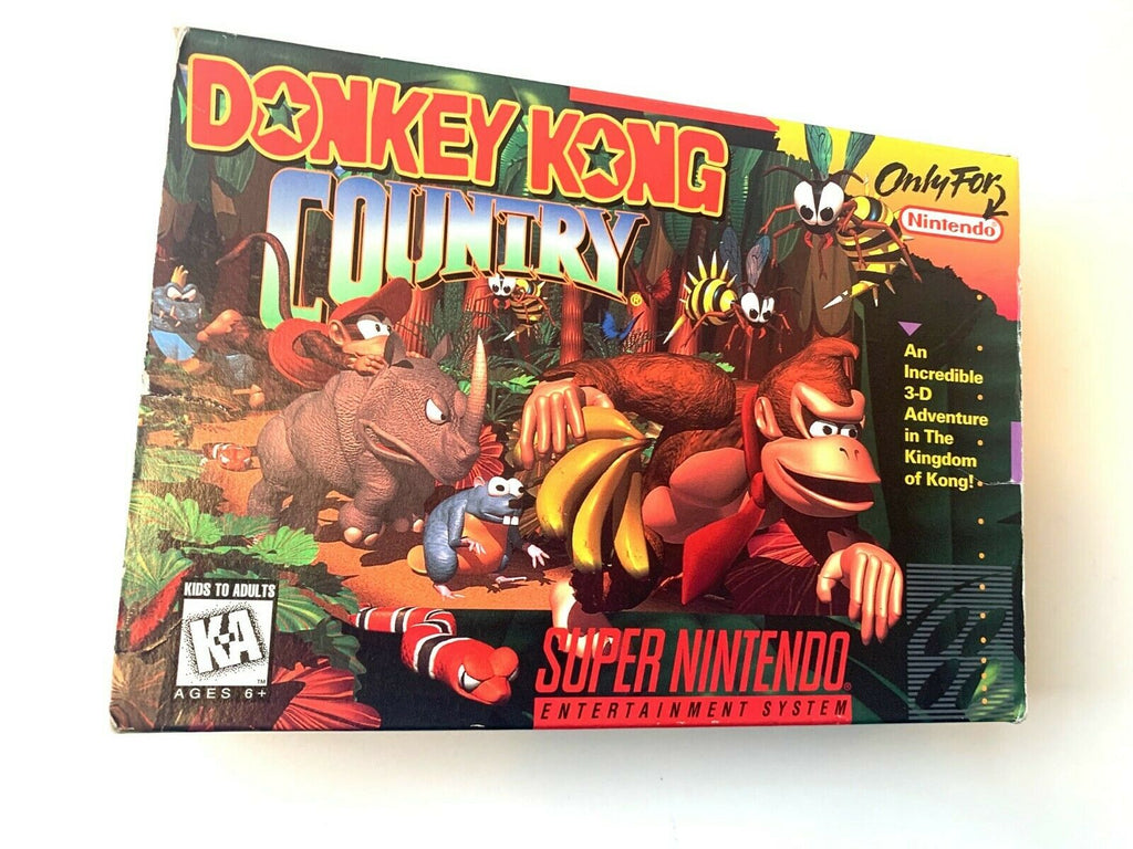 Donkey Kong Country (Super Nintendo, SNES, 1994) Complete in Box CIB
