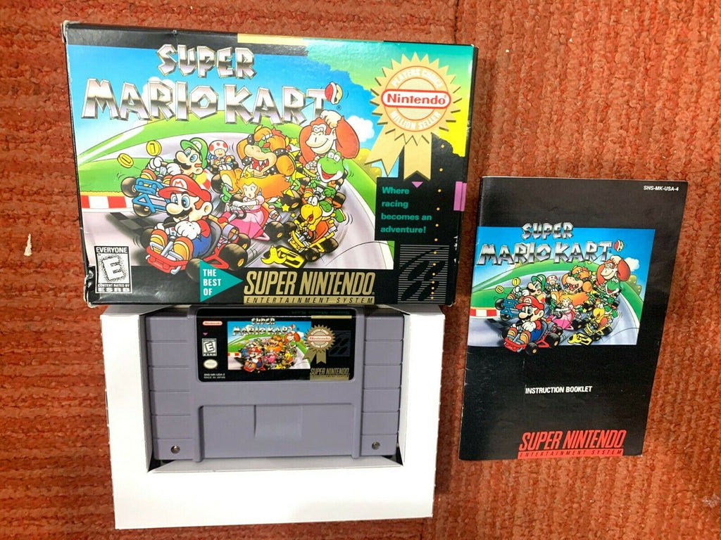 Super Mario Kart (Super Nintendo, 1992) Authentic Complete in Box CIB SNES! VG!