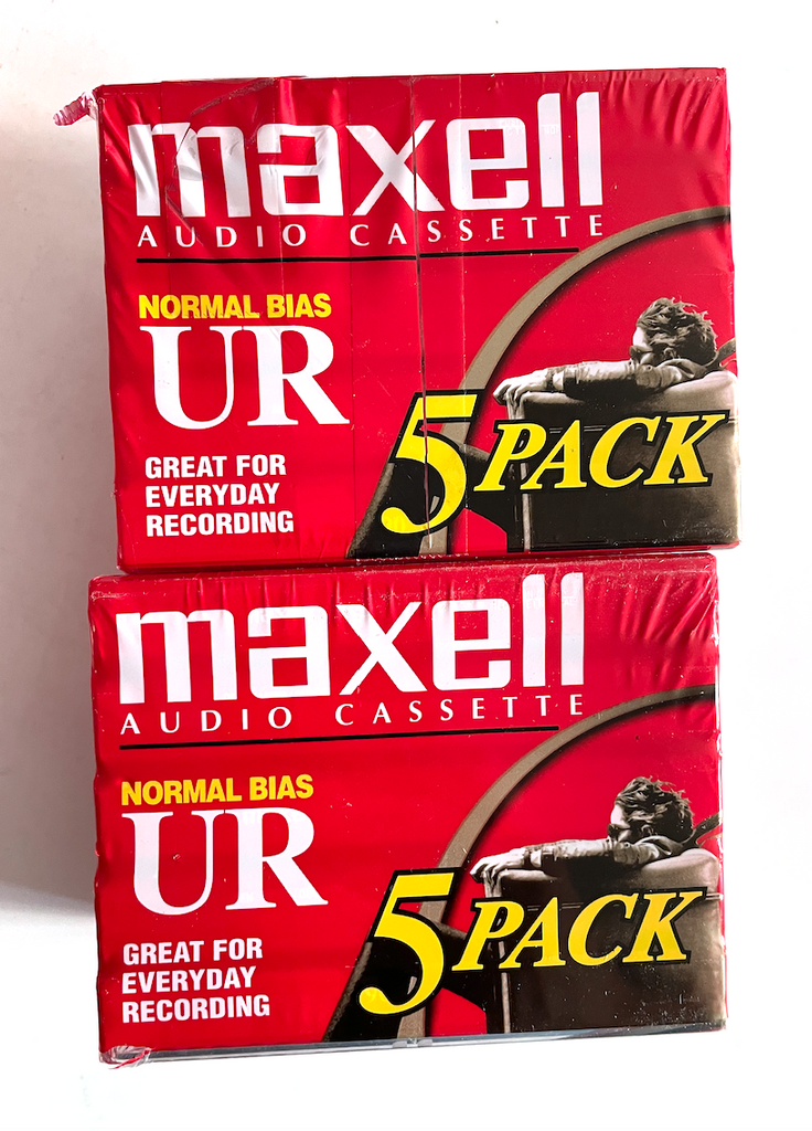 Maxell UR 90 (2-5 Packs) Audio Cassette Tapes 90 Minute Normal Bias New