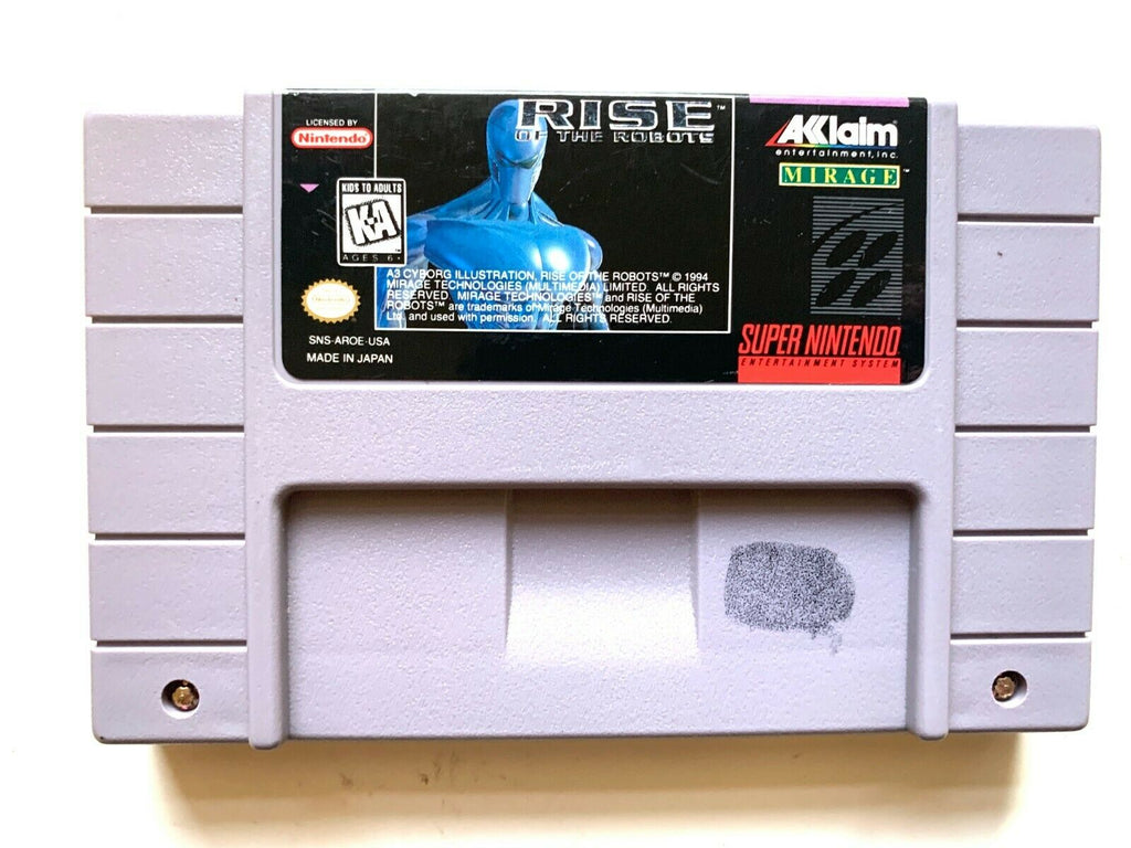 RISE OF THE ROBOTS Super Nintendo SNES Game - Tested - Working Authentic!