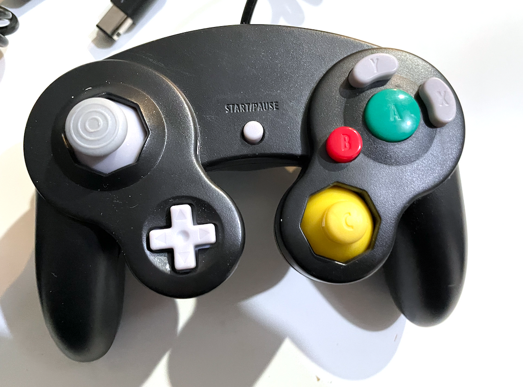 LOT OF 2 NINTENDO GAMECUBE JET BLACK CONTROLLERS Tested + Working!