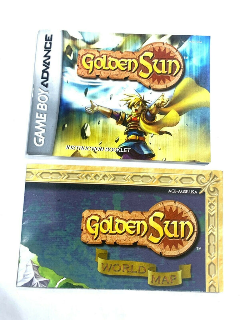 Golden Sun Game Boy Advance Instruction Booklet & World Map RARE!