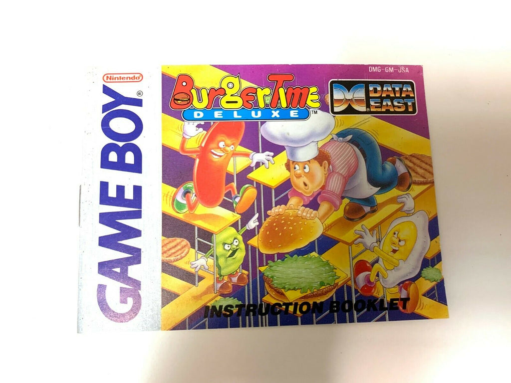 Burgertime Deluxe Nintendo Game Boy Gameboy Manual - USA version - GOOD!