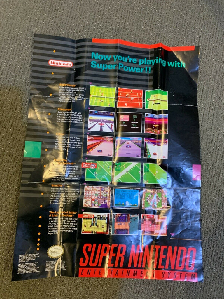 Now You’re Playing With Super Power Super Nintendo SNES Poster 12 X 15 Inches