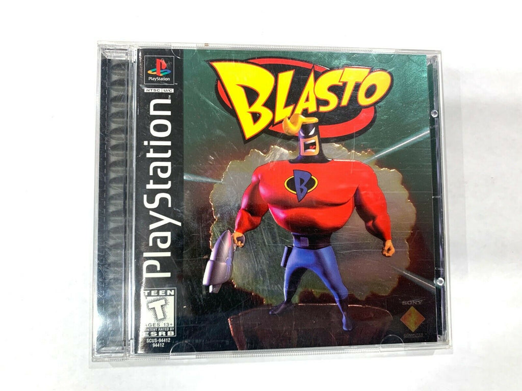 BLASTO Original Black Label SONY PLAYSTATION 1 PS1 Game COMPLETE CIB Tested!
