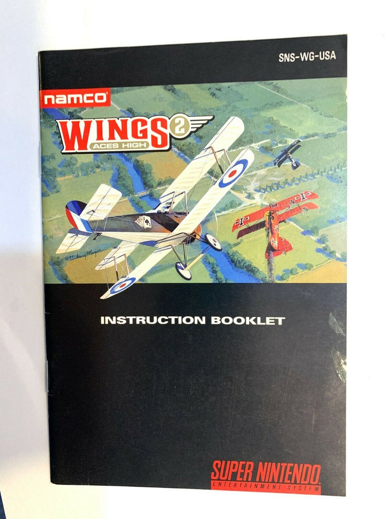 Wings 2 Aces High SNES Nintendo Instruction Manual Only - Good