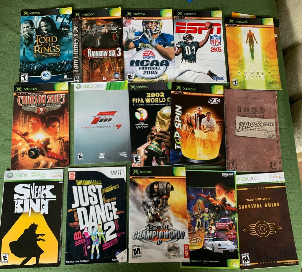 Mixed Lot XBOX and XBOX 360 Game Instruction Manuals Booklet Books