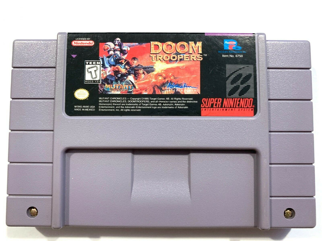 AUTHENTIC Doom Troopers SNES Super Nintendo Game Tested + Working! Original!