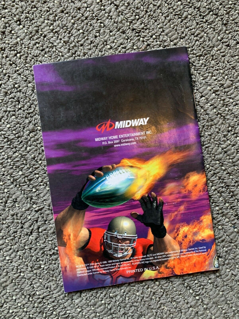 NFL Blitz 2000 Nintendo 64 N64 Instruction Manual Booklet Book NO GAME!