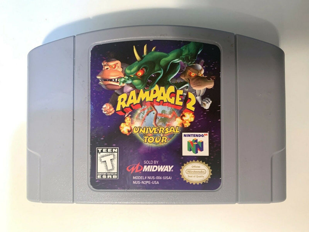Rampage 2 Nintendo 64 N64 Game Tested WORKING Authentic!