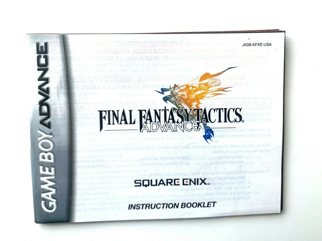 Final Fantasy Tactics NINTENDO GAMEBOY ADVANCE GBA Instruction Manual Booklet