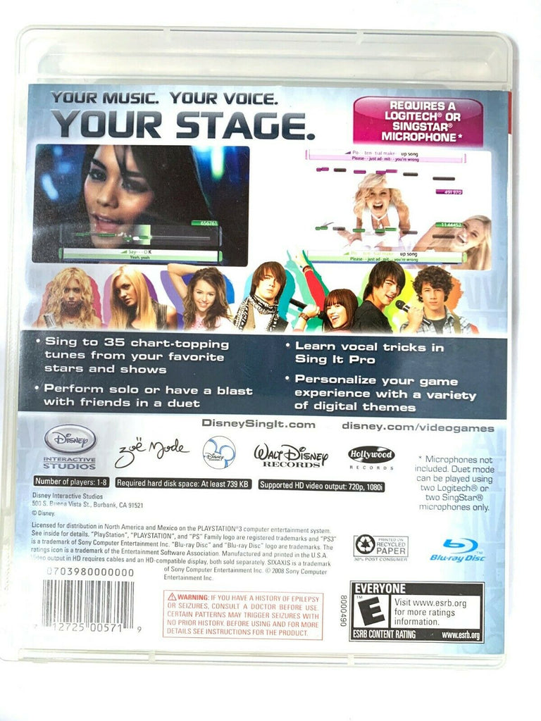 DISNEY: SING IT (Sony PlayStation 3 PS3) Complete - requires microphone