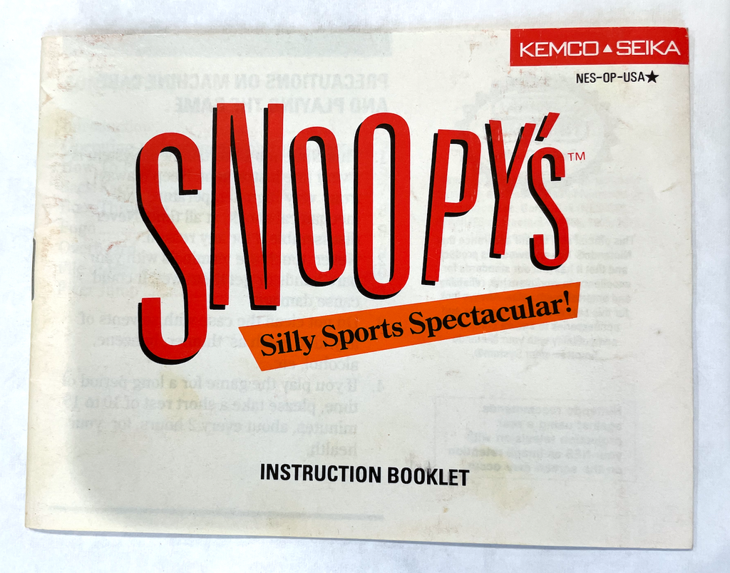 Snoopy's Silly Sports Spectacular ORIGINAL NINTENDO NES GAME w/ Manual + TESTED!