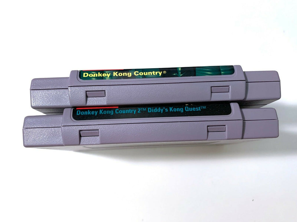 Donkey Kong Country 1 & 2 Diddy's Kong Quest Super Nintendo SNES Authentic Lot
