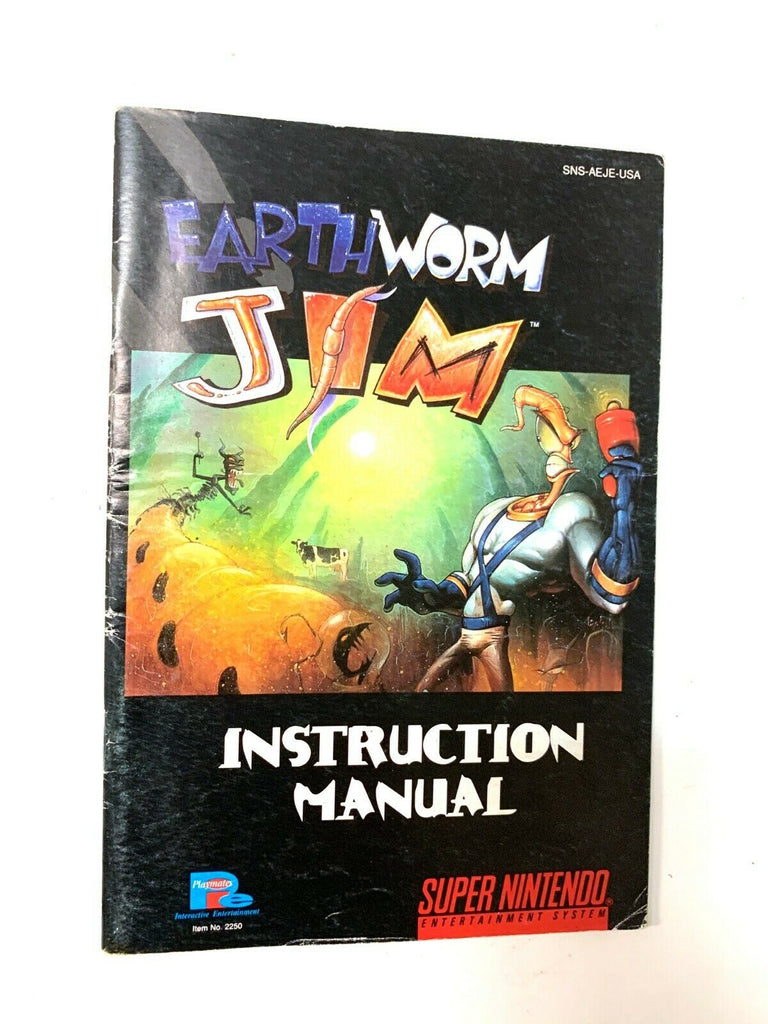 Earthworm Jim Original Instruction Manual Booklet ONLY - Super Nintendo SNES