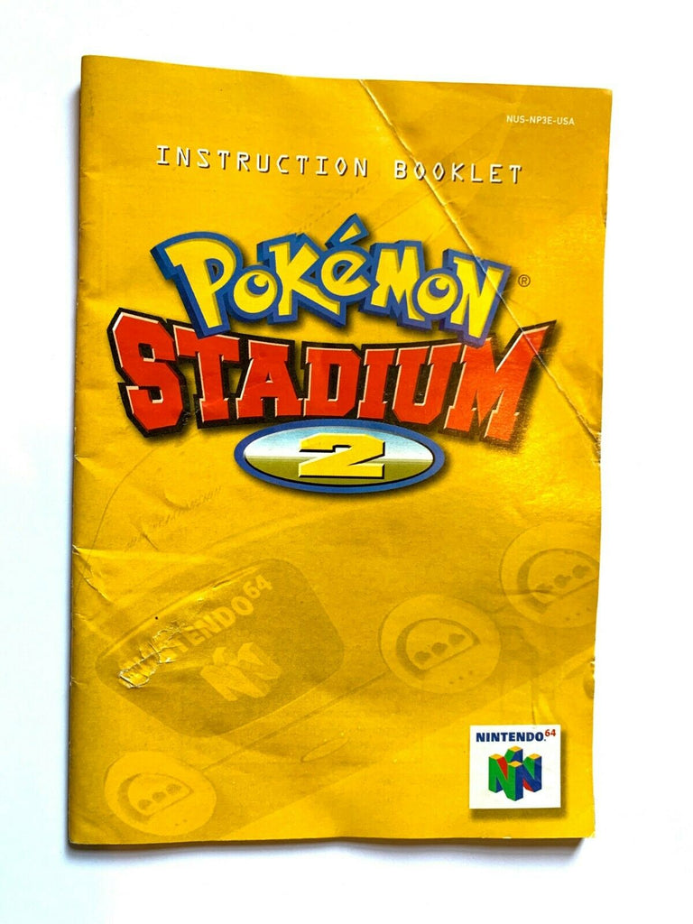 Pokemon Stadium 2 Nintendo 64 N64 Game Instruction Manual Book Booklet