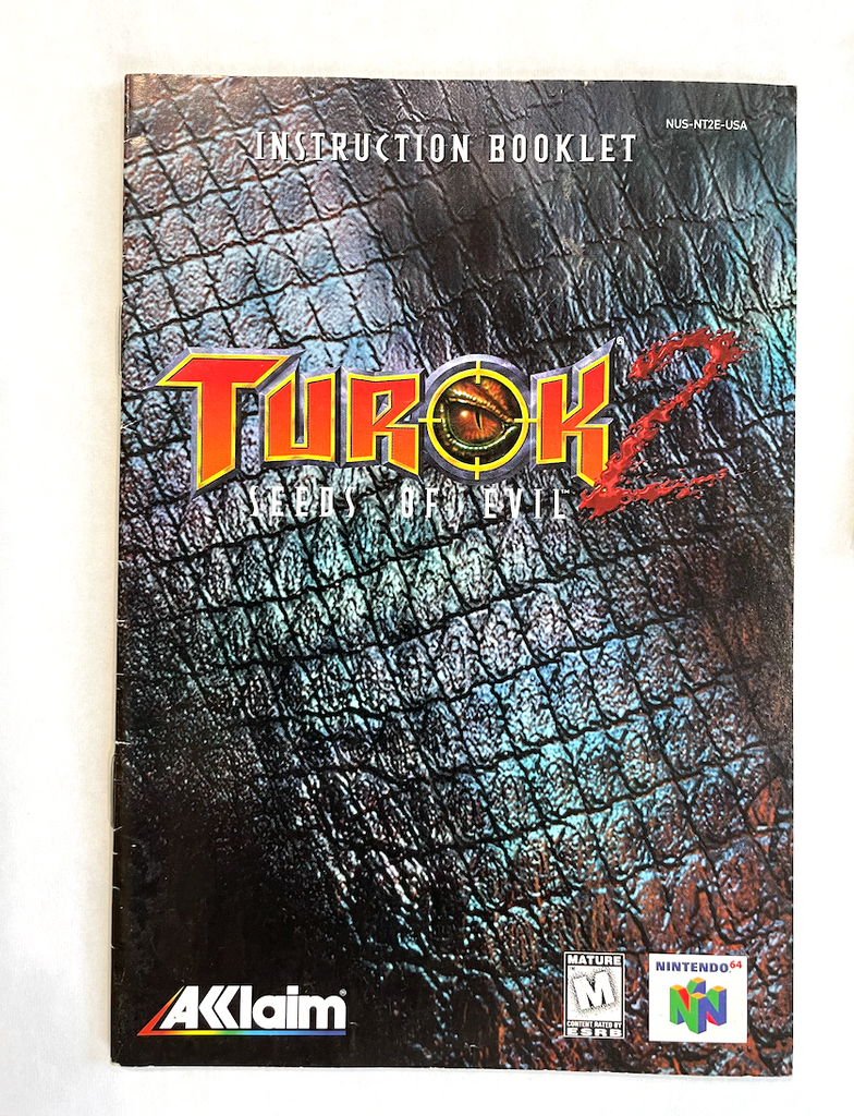 Turok 2 Seeds Of Evil NINTENDO 64 N64 Instruction Manual Booklet Book ONLY!