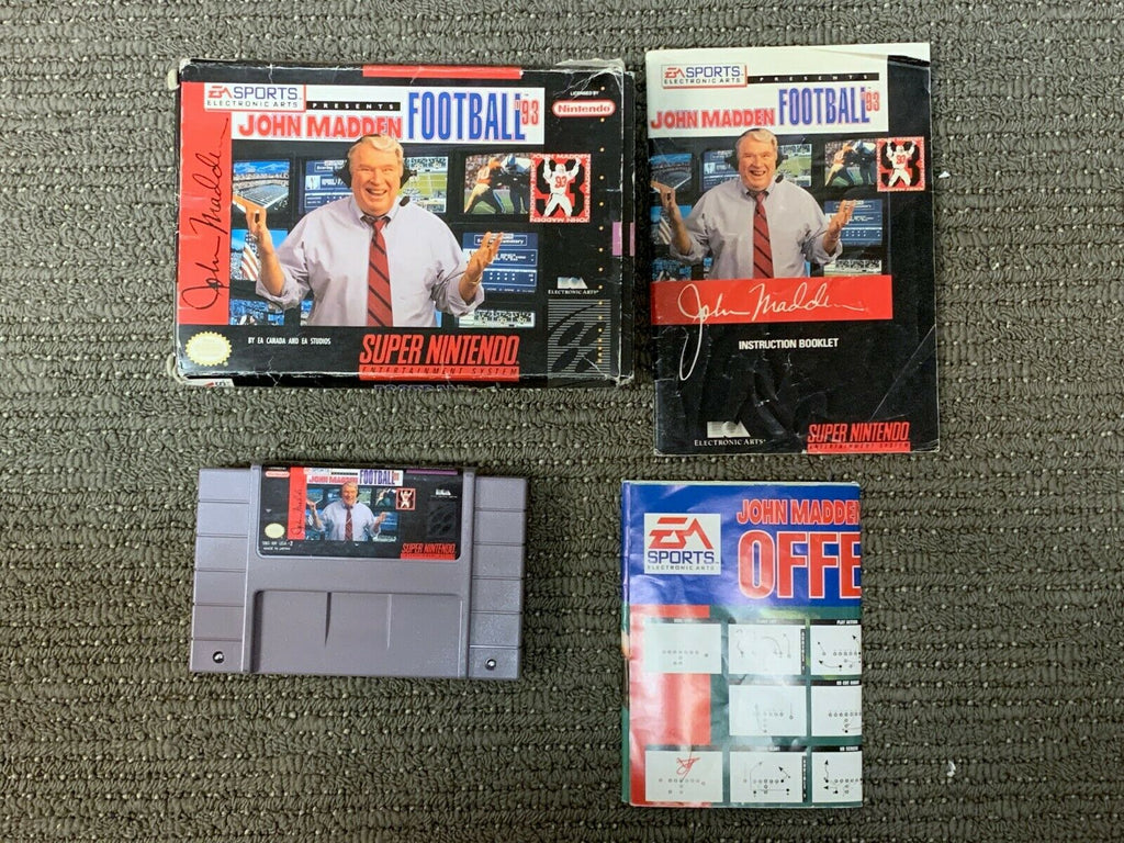 John Madden Football 93 (Super Nintendo SNES) Complete in Box CIB – The  Game Island