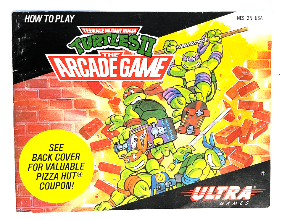 Teenage Mutant Ninja Turtles 2 Arcade ORIGINAL NINTENDO NES INSTRUCTION MANUAL