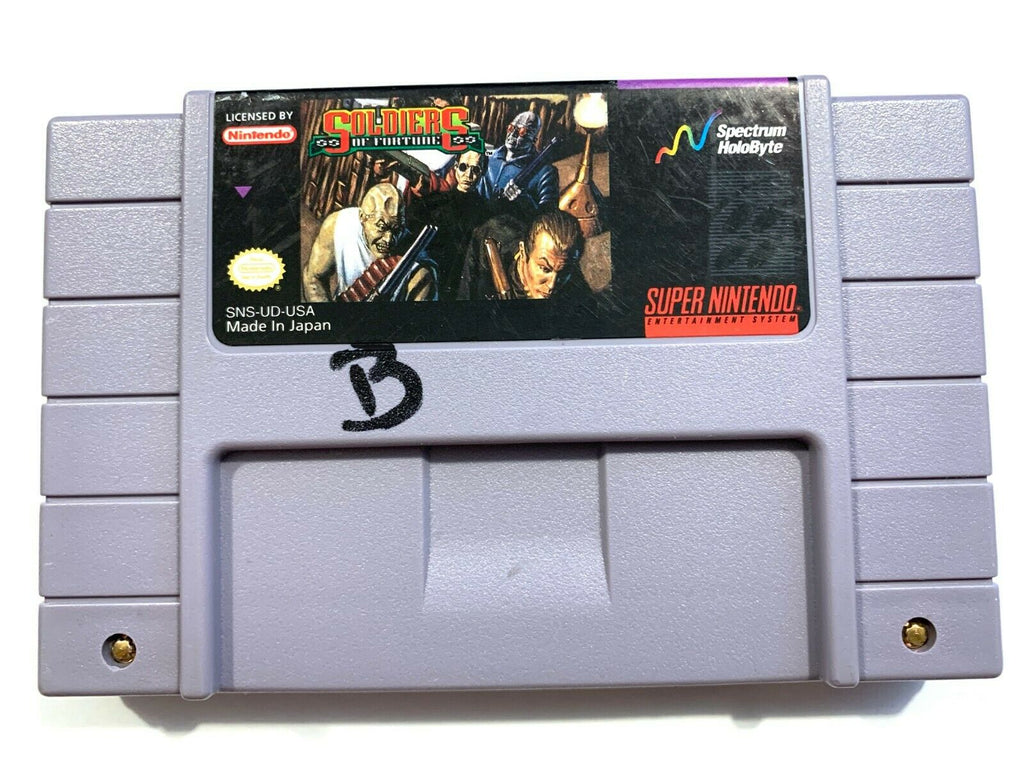 Soldiers of Fortune SUPER NINTENDO SNES GAME - Tested Working & Authentic