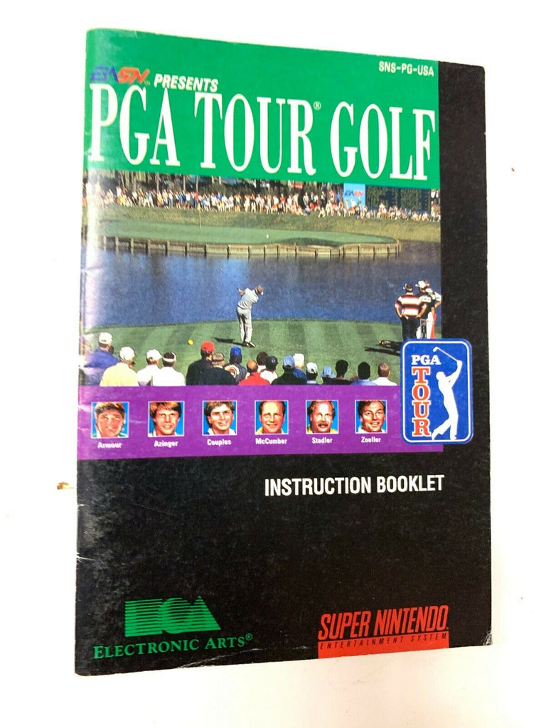 PGA Tour Golf ORIGINAL SNES SUPER NINTENDO Instruction Manual Booklet Book ONLY!