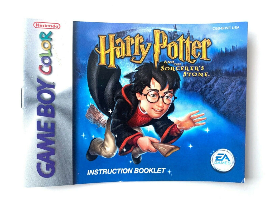Harry Potter Sorcerer's Stone Manual Original Nintendo Gameboy Color Manual Book