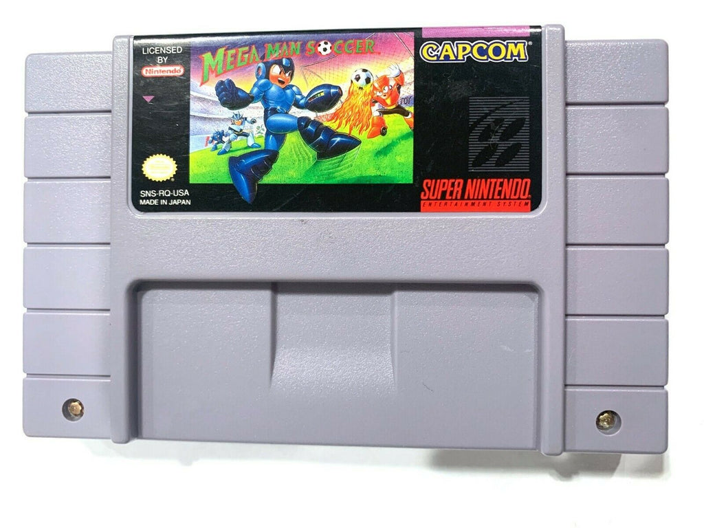 Mega Man Soccer SUPER NINTENDO SNES Game Tested + Working & Authentic!