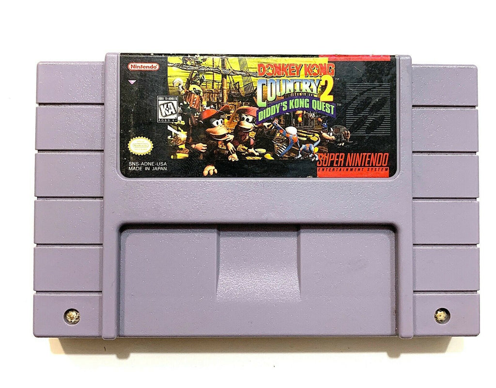 Donkey Kong Country 2 II Diddy Kong's Quest Super Nintendo SNES Game Authentic!