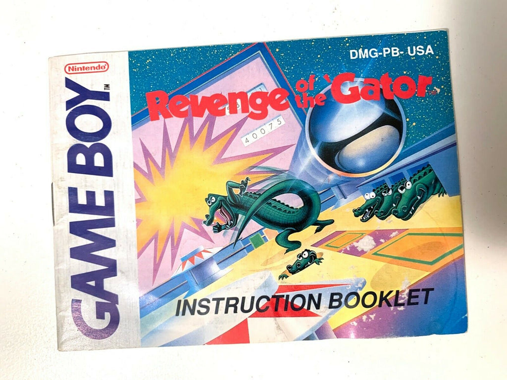 Revenge of the Gator Nintendo Game Boy Manual Instruction Booklet Only!