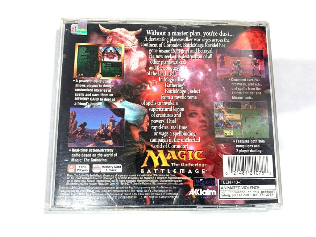 Magic The Gathering Battlemage Complete PS1 Authentic Playstation 1 TESTED!