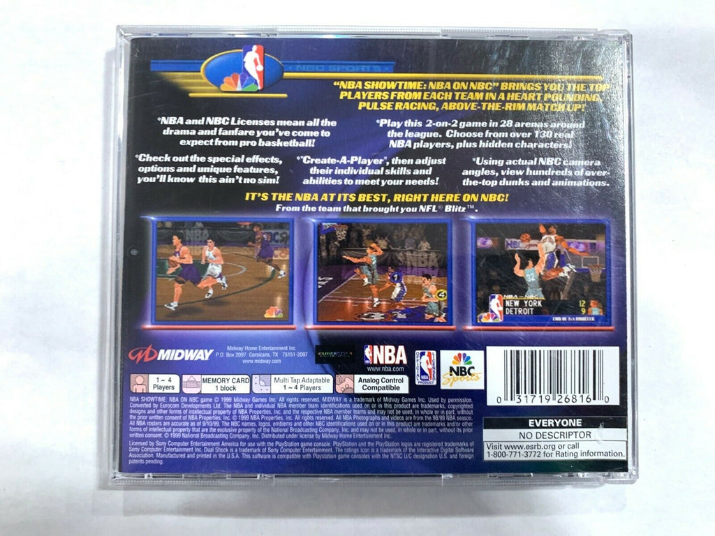 Nba Showtime on NBC SONY PLAYSTATION 1 PS1 Game COMPLETE CIB Tested!