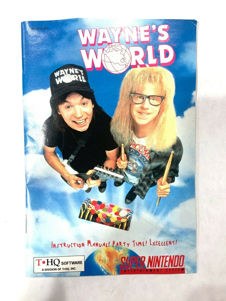 RARE! Wayne's World SNES Super Nintendo Instruction Manual Booklet Book ONLY