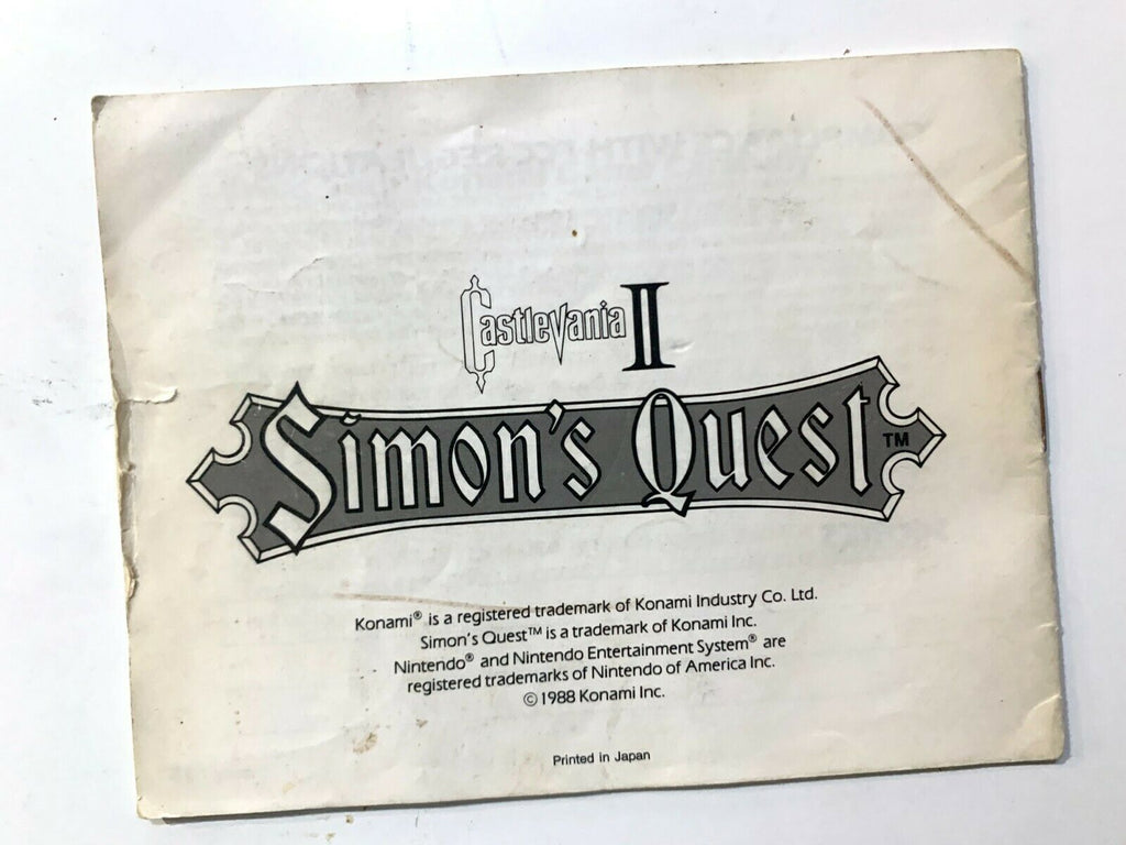 VIDEO INSTRUCTION BOOKLET, HOW TO PLAY CASTLEVANIA II SIMON'S QUEST