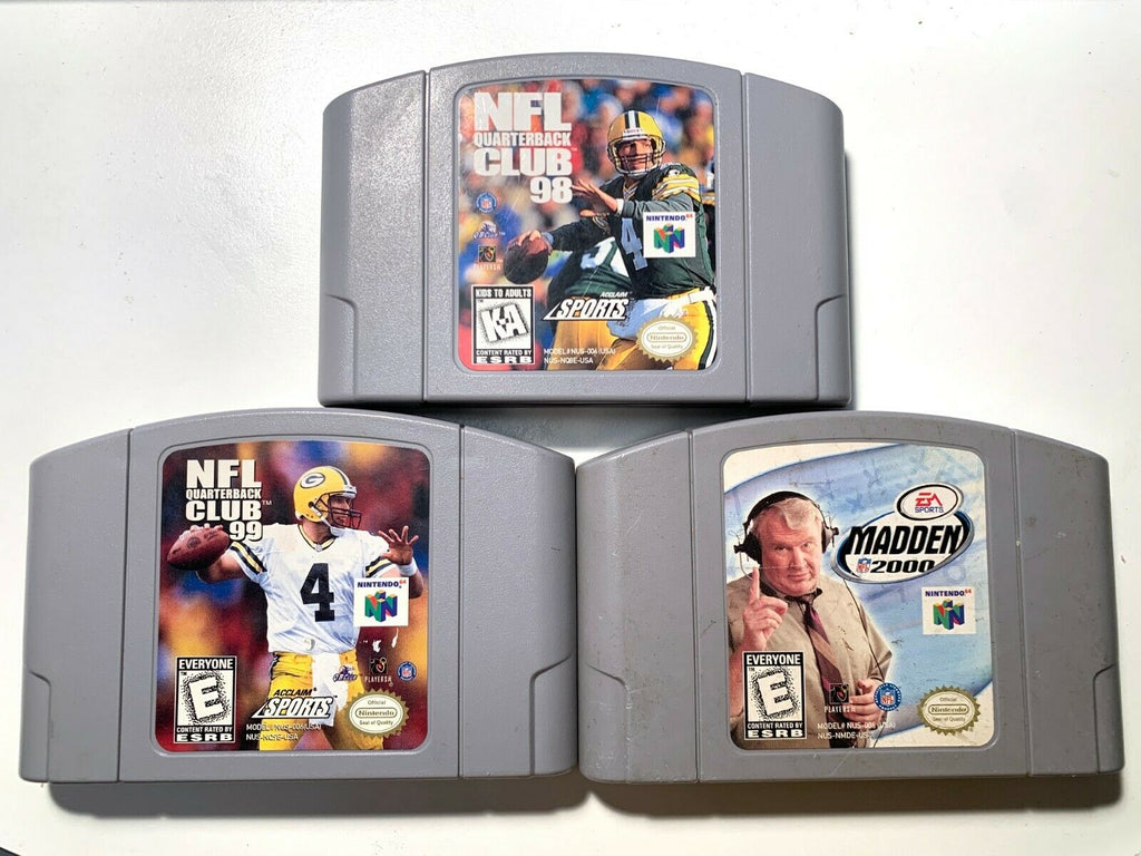 3 Nintendo 64 Football N64 Game Lot Qb Club 98 & 99 + Madden 2000 Test –  The Game Island