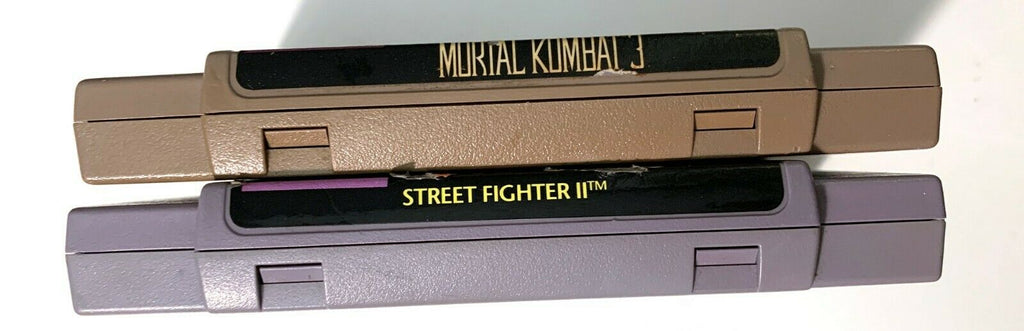 Street Fighter 2 & Mortal Kombat 3 SUPER NINTENDO SNES GAME LOT Tested Authentic