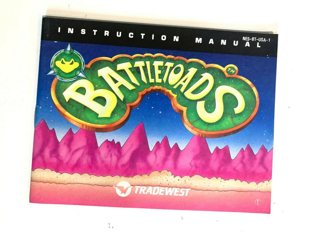 Tradewest Battletoads Original Nintendo NES Instruction Booklet Manual Book OG!