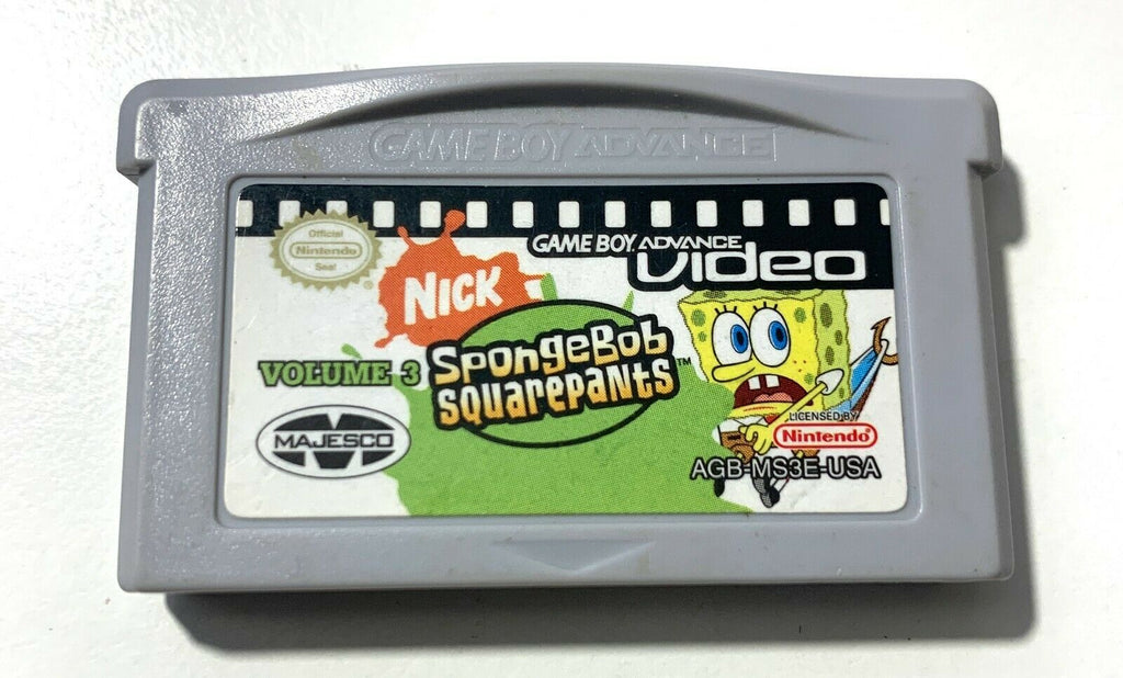 GBA Video SpongeBob SquarePants Game Boy Advance Nintendo Volume 3 TESTED WORKS!