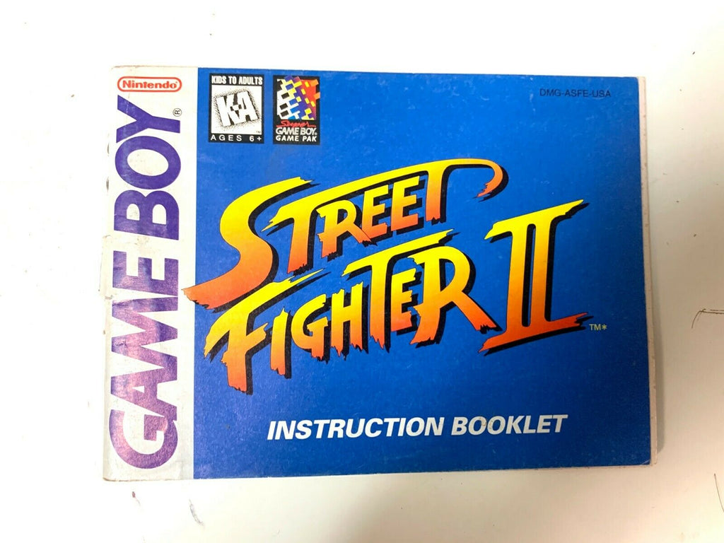 Street Fighter II 2 Original Nintendo GameBoy Manual Instruction Booklet Only