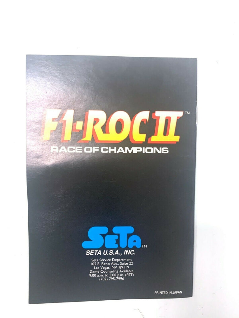 F1 ROC II Race of Champions 2 SNES Super Nintendo Instruction Manual Only