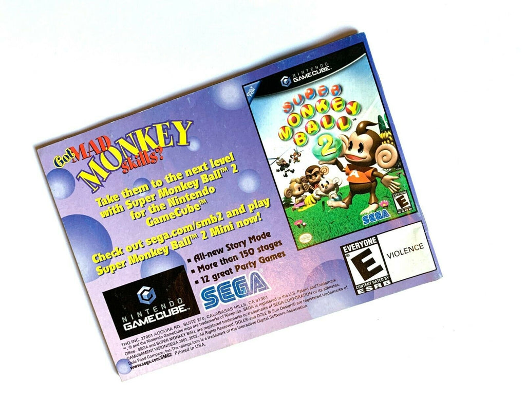 Super Monkey Ball Jr. Insctruction Manual Nintendo Gameboy Advance GBA Game Boy