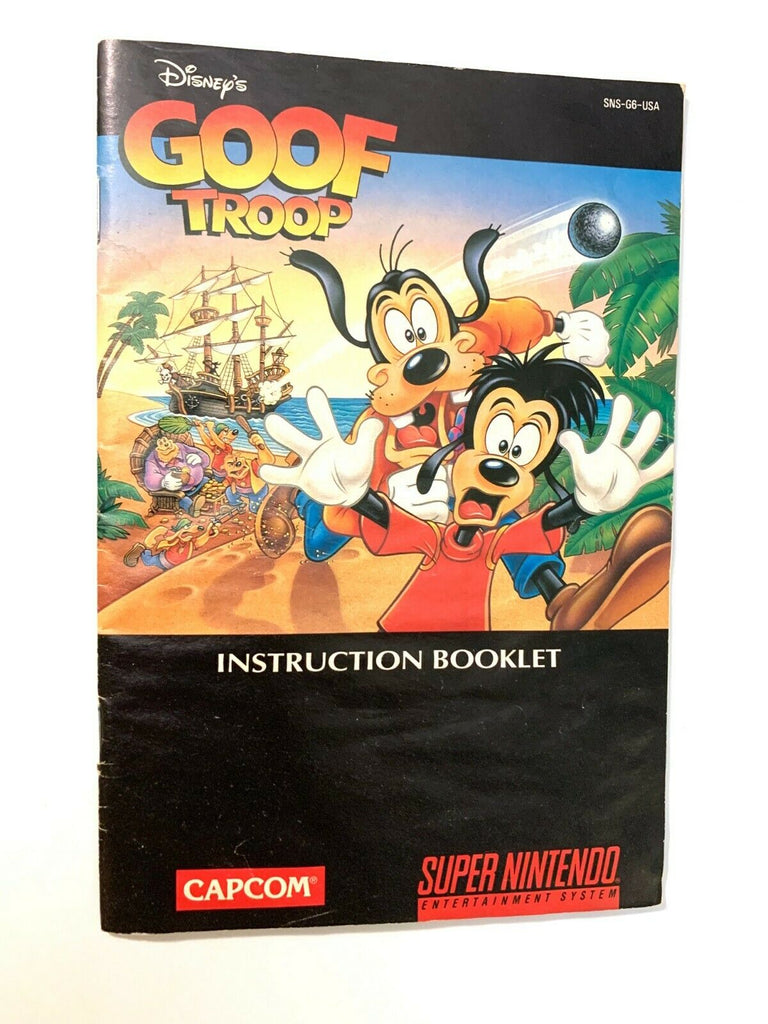 Goof Troop Colored Manual SUPER NINTENDO SNES Instruction Booklet Book ORIGINAL!