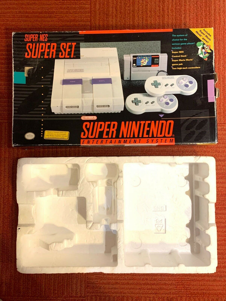 Super Nintendo SNES Super Set Console Original Box & Styrofoam Insert
