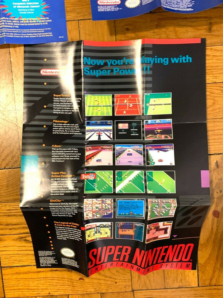 Get The Power / Nintendo Power SNES Super Nintendo 2 Sided Insert Poster