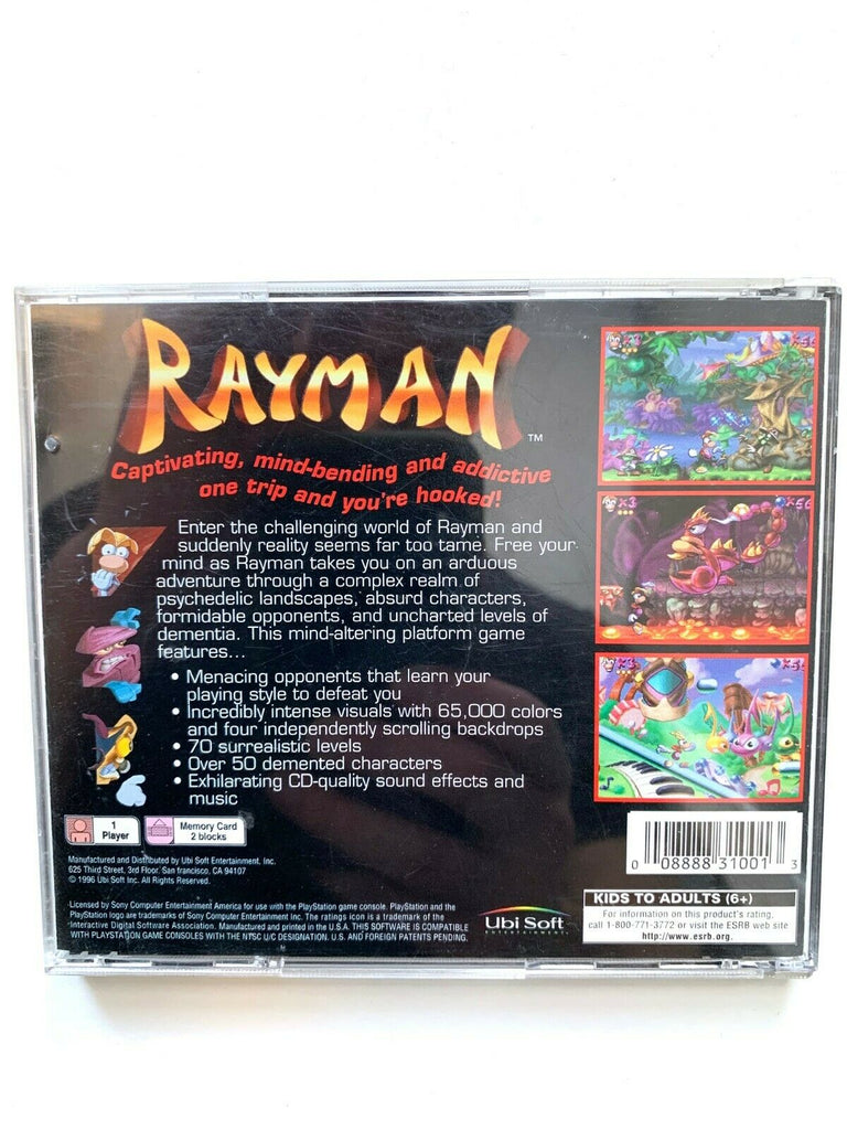 **Rayman PlayStation 1 PS1 PS2 PS3 Complete Black Label Variant RARE!
